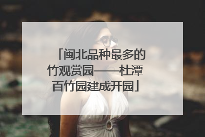 闽北品种最多的竹观赏园——杜潭百竹园建成开园