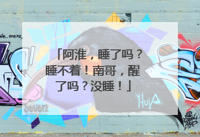 阿淮，睡了吗？睡不着！南哥，醒了吗？没睡！
