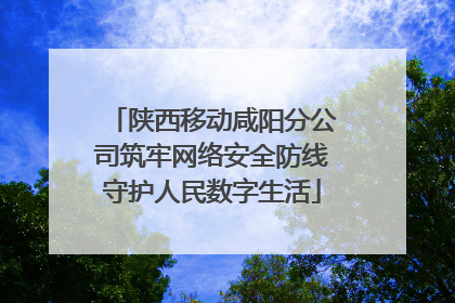 陕西移动咸阳分公司筑牢网络安全防线守护人民数字生活