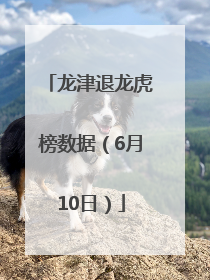 龙津退龙虎榜数据（6月10日）