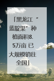 黑龙江“蓝靛果”种植面积8.5万亩 已大规模销往全国