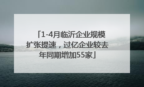 1-4月临沂企业规模扩张提速，过亿企业较去年同期增加55家