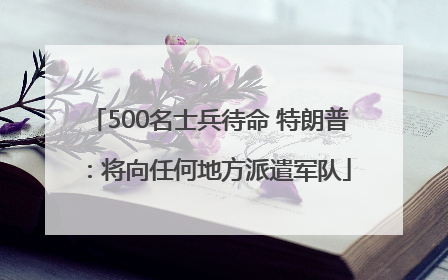 500名士兵待命 特朗普：将向任何地方派遣军队