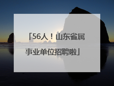 56人！山东省属事业单位招聘啦