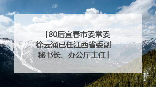 80后宜春市委常委徐云涌已任江西省委副秘书长、办公厅主任