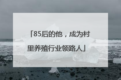 85后的他，成为村里养殖行业领路人